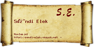 Sándi Elek névjegykártya