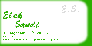 elek sandi business card